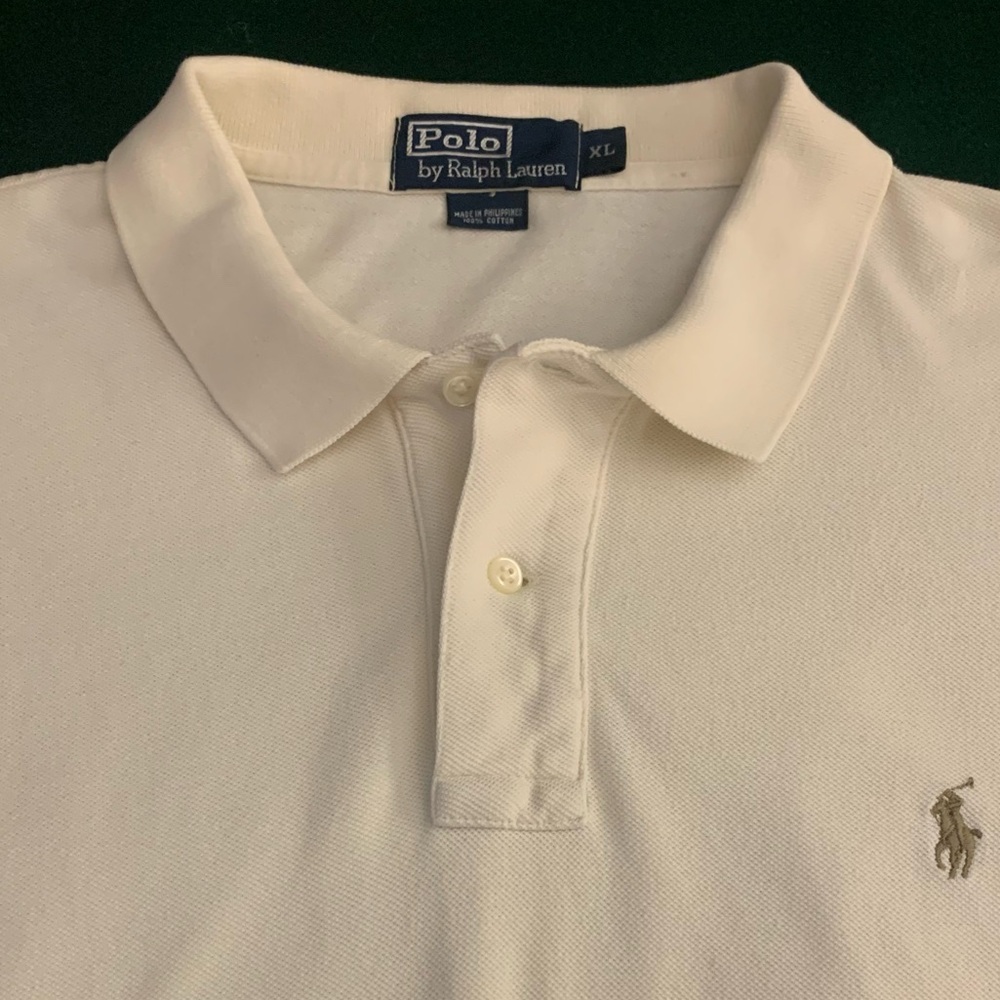 RL POLO SS All Cotton Creamy Tan Two Button Polo - Picture 6 of 6